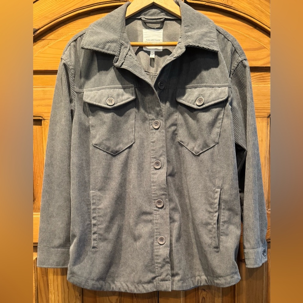 Avec Les Filles Corduroy Jacket Shacket Grey